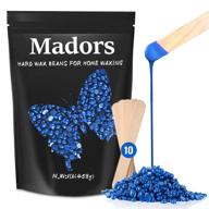 🔵 madors 1lb hard wax beads kit - effective hair removal for brazilian, underarms, body, and chest - large refill pearl beads for wax warmer (blue) logo