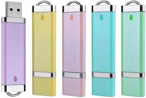 img 4 attached to 💽 5 Pack Aiibe 16GB USB 2.0 Flash Drives: Bright Thumb Drives for Data Storage - 16GB Memory Stick Portable Pen Jump Drives (5 Mixed Colors: Blue Green Yellow Pink Purple)