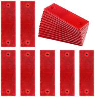 enhance safety with swpeet 20pcs universal red plastic rectangular stick-on car reflectors - interior door reflectors & warning plate adhesive reflectors for most cars logo
