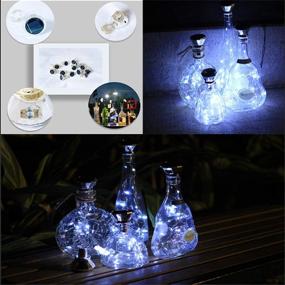 img 2 attached to 🍷 Solar Powered Diamond Wine Cork Lights - 6 Pack 20LED Decorative String Lights for Indoor/Outdoor Garden, DIY, Decorations, Parties, Weddings, Christmas, Halloween - Cool White