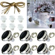 🍷 solar powered diamond wine cork lights - 6 pack 20led decorative string lights for indoor/outdoor garden, diy, decorations, parties, weddings, christmas, halloween - cool white логотип