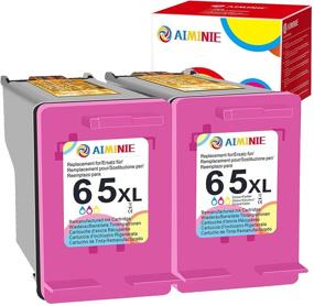 img 4 attached to 🖨️ Affordable AIMINIE Remanufactured HP 65XL Ink Cartridge Set - Tri-Color (2-Pack) - Compatible with DeskJet 2600, Envy 5055 & AMP 120 Printers