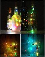 🍾 wine bottle cork lights: 12pcs 10 leds silver copper wire fairy string lights - battery powered led decor for diy, party, wedding, christmas, halloween - 5 colors logo