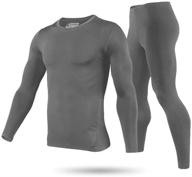 🩳 men's ultra soft thermal underwear base layer long johns set with fleece lining - 9m логотип