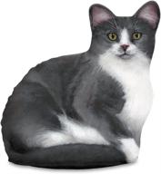 🐱 fiddler's elbow fe76 gray & white cat doorstop: charming and practical home accessory логотип