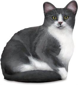 img 2 attached to 🐱 Fiddler's Elbow FE76 Gray & White Cat Doorstop: Charming and Practical Home Accessory