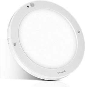 img 4 attached to Youtob Motion Sensor LED Ceiling Light: 15W 1200LM Flush Mount Round Lighting for Indoor/Outdoor - Stairs, Closet Rooms, Porches, Basements, Hallways, Pantries, Laundry Rooms | 4000K Cool White
