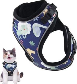 img 4 attached to Escape-Proof Cat Harness - MUDINPET Kitten Mesh Vest Harness, Adjustable & Reflective Comfortable Soft Chest Harness