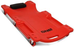 img 3 attached to 🔧 НАБОР ИНСТРУМЕНТОВ DNA MOTORING TOOLS-00201 36 дюймов в длину, 17 дюймов в ширину и 4,25 дюйма в высоту, низкопрофильный автомобильный подкатной механизм для ремонта автомобиля с подголовником в красном цвете.