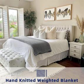 img 2 attached to 🧶 Zonli Cooling Weighted Blanket 15lbs Twin: Handmade Knitted Chunky Blankets, No Beads, 48''x72'' - Evenly Weighted, Breathable Throw, Soft Napper Yarn - Machine Washable!