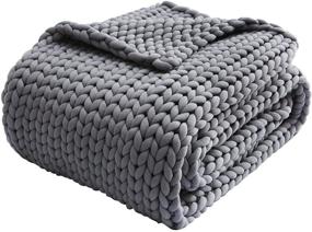 img 4 attached to 🧶 Zonli Cooling Weighted Blanket 15lbs Twin: Handmade Knitted Chunky Blankets, No Beads, 48''x72'' - Evenly Weighted, Breathable Throw, Soft Napper Yarn - Machine Washable!