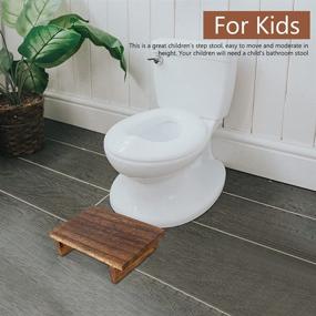 img 1 attached to Versatile LKEREJOL Wooden Stool: Lightweight Step Stool with Storage Shelf - Perfect for Kitchen, Bedroom, Bathroom, and More!