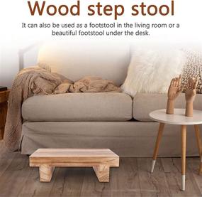 img 2 attached to Versatile LKEREJOL Wooden Stool: Lightweight Step Stool with Storage Shelf - Perfect for Kitchen, Bedroom, Bathroom, and More!