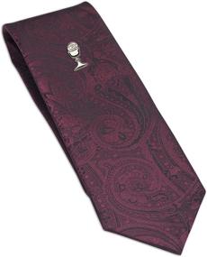 img 4 attached to 👔 Stylish Striped Silver Chalice Communion 45 Inch Boys' Necktie Collection"