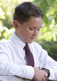 img 2 attached to 👔 Stylish Striped Silver Chalice Communion 45 Inch Boys' Necktie Collection"