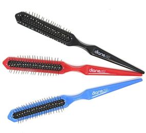 img 2 attached to 👩 Diane 3-Row Wire Bristle Wig Hair Brush #8132 - Cushion Base, Assorted Colors: Effective Styling Tool for Wigs