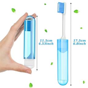 img 1 attached to 🪥 10-Piece Foldable Travel Toothbrush Set with Portable Toothbrush Box - Compact Size, Soft Bristles, Ideal for Traveling, Camping, School, Home, Business Trips