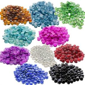 img 1 attached to WGV Flat Marbles, Pebbles, Glass Gems for Vase Fillers, Party Table Scatter, Wedding, Decoration, Landscaping, Aquarium Decor, Crystal Rocks, Brown - 2 Pounds (Approximately 200 Pieces)