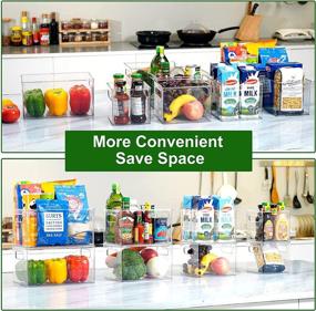 img 1 attached to 🗂️ Ultimate Pantry Storage Solution: Set of 8 Clear Plastic Organizer Bins by JELODM – Stackable & Versatile for Kitchen, Bathroom, Fridge, and More