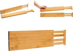 img 4 attached to Bamboo Drawer Divider Organizer Set