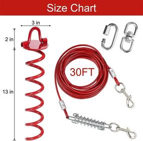 img 3 attached to 30ft Heavy Duty Dog Tie Out Cable and Stake - Ideal for Yard, Camping & Garden - 360° No Tangle Anti-Rust Spiral for Small to Large Dogs or Two Dogs Up to 125lbs