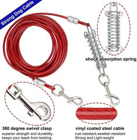 img 1 attached to 30ft Heavy Duty Dog Tie Out Cable and Stake - Ideal for Yard, Camping & Garden - 360° No Tangle Anti-Rust Spiral for Small to Large Dogs or Two Dogs Up to 125lbs