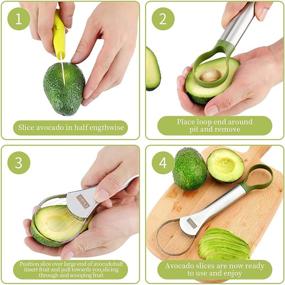 img 1 attached to Stainless Steel Avocado Slicer and Pit Remover Cutter/Peeler Tool for Thin, Clean Slices - Ideal Holiday Gift