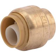 pex end cap plumbing fitting - sharkbite u514lfa, 1/2 inch, push-to-connect, copper, cpvc, brass logo