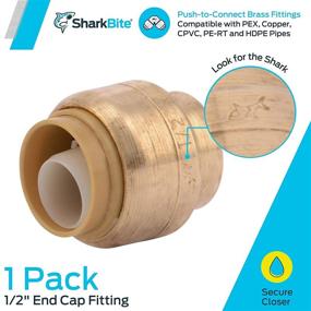 img 3 attached to PEX End Cap Plumbing Fitting - SharkBite U514LFA, 1/2 inch, Push-to-Connect, Copper, CPVC, Brass