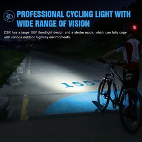 img 1 attached to 🚴 TrustFire D2R 450 Lumens Rechargeable Bike Light: Lightweight Torch, Type C Charging, IP66 Waterproof, Floodlight, SOS Function, Built-in Battery