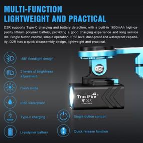 img 2 attached to 🚴 TrustFire D2R 450 Lumens Rechargeable Bike Light: Lightweight Torch, Type C Charging, IP66 Waterproof, Floodlight, SOS Function, Built-in Battery