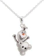 disney frozen snowman pendant box silver logo