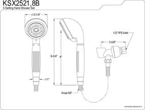 img 1 attached to 5-Setting Hand Shower Set, Brushed Nickel 🚿 Finish - Kingston Brass KSX2528B Designer Trimscape Showerscape