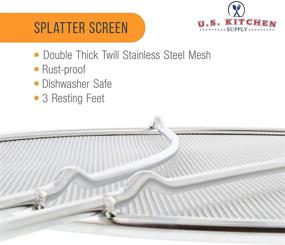 img 2 attached to 🔥 Stainless Steel Splatter Screen by U.S. Kitchen Supply: Superior 13&#34; Fine Mesh with Resting Feet