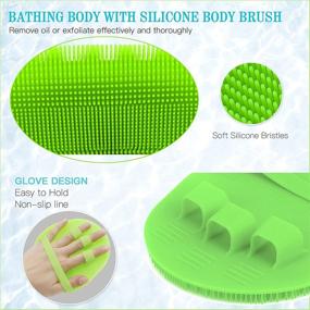 img 2 attached to 🧤 Silicone Body Scrubber Gentle Exfoliating Glove Shower Brush Soft Bristles - Enhances Skin Health and Beauty (Pack of 2)