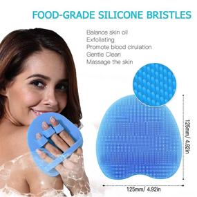 img 3 attached to 🧤 Silicone Body Scrubber Gentle Exfoliating Glove Shower Brush Soft Bristles - Enhances Skin Health and Beauty (Pack of 2)