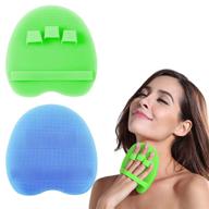 🧤 silicone body scrubber gentle exfoliating glove shower brush soft bristles - enhances skin health and beauty (pack of 2) logo