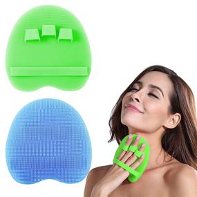 img 4 attached to 🧤 Silicone Body Scrubber Gentle Exfoliating Glove Shower Brush Soft Bristles - Enhances Skin Health and Beauty (Pack of 2)