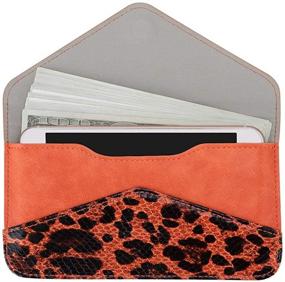 img 4 attached to Leopard Envelope Credit Women's Wallet and Handbag Combo