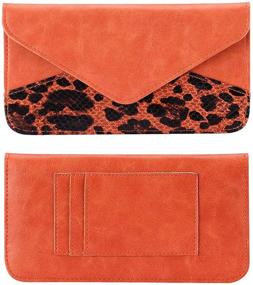 img 3 attached to Leopard Envelope Credit Women's Wallet and Handbag Combo