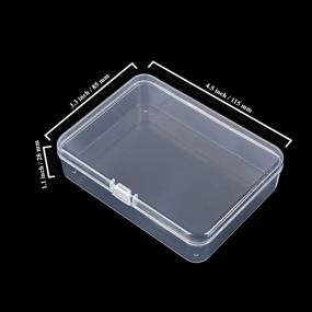 img 3 attached to Convenient 8-Pack Rectangular Plastic Storage Containers for Beads and Crafts - Hinged Lid, 📦 Translucent - 4.5 x 3.3 x 1.1 inch / 115 x 85 x 28 mm