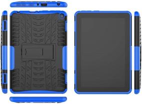 img 1 attached to 🔵 Boskin 2020 Release Shockproof Kickstand Cover for Kindle Fire HD 8 and Fire HD 8 Plus (Blue) - 10th Generation