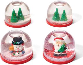 img 4 attached to Pack of 4 Mini Christmas Winter Snow Globes for Kids - Ideal as Gifts, Decorations, Xmas Stocking Stuffers, and Giveaways