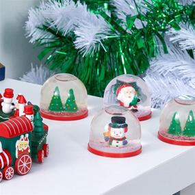 img 3 attached to Pack of 4 Mini Christmas Winter Snow Globes for Kids - Ideal as Gifts, Decorations, Xmas Stocking Stuffers, and Giveaways