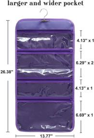 img 3 attached to WODISON Foldable Hanging Travel Toiletry 🧳 Bag Cosmetic Organizer Storage Purple - Enhanced SEO