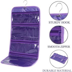 img 2 attached to WODISON Foldable Hanging Travel Toiletry 🧳 Bag Cosmetic Organizer Storage Purple - Enhanced SEO