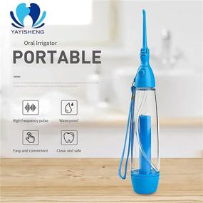 img 3 attached to 💧 Non-Electric Portable Water Flosser - Affordable Oral Irrigator for Home and Travel - Cordless Manual Air Pressure - Simple Operation - Water Pick Teeth Cleaner (Blue)