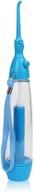 💧 non-electric portable water flosser - affordable oral irrigator for home and travel - cordless manual air pressure - simple operation - water pick teeth cleaner (blue) logo