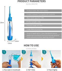 img 1 attached to 💧 Non-Electric Portable Water Flosser - Affordable Oral Irrigator for Home and Travel - Cordless Manual Air Pressure - Simple Operation - Water Pick Teeth Cleaner (Blue)