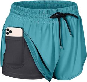 img 4 attached to 🏃 BLEVONH Women's Drawstring Waist Running Shorts with Inner Pocket and Liner